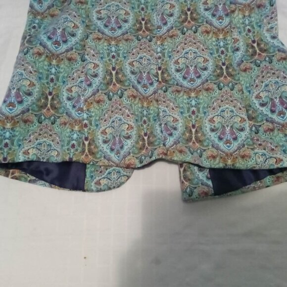 Short velvet jacket with silk lining, colorful paisley pattern, very soft - Picture 8 of 9